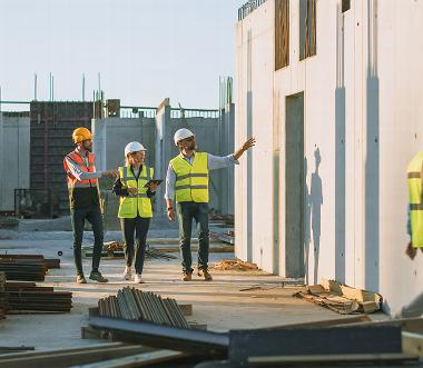 building inspectors on construction site