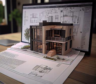 architectural drawings and 3D model of new property